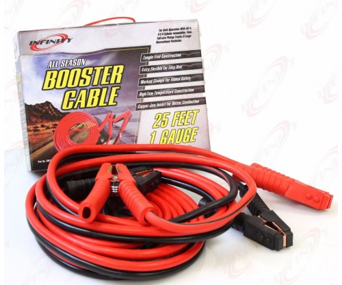 1 Gauge 25 Feet Heavy Duty Auto Truck Jumper Booster Cables Jumping Cable